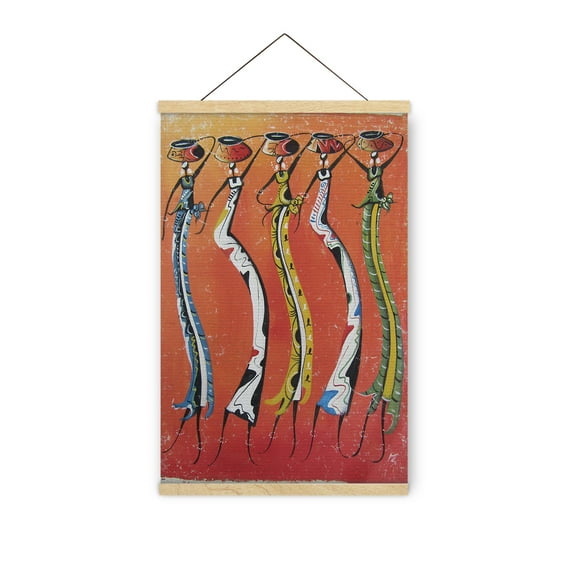 Awkward Styles Wooden magnetic poster Hanger Frame - African Folk Canvas Photo Picture Poster Artwork Print for Framing Hanging Kit Wooden Poster Hanger Dowel