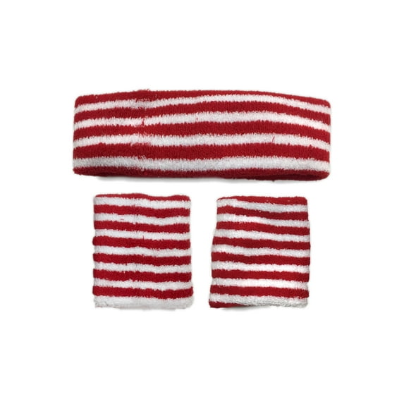 Awkward Styles Wrist Sweatbands Set of Wristband & Headband Perfect for Yoga Wristbands for Sports 80s Themed Wrist Sweatbands and Retro Headband Red White & Blue American Flag Headband and Wristbands
