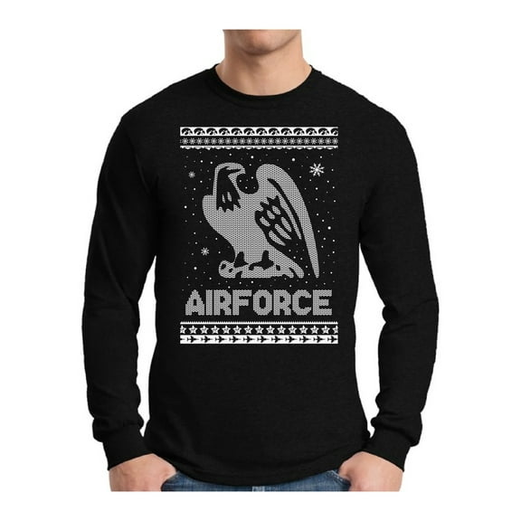 Awkward Styles Xmas Airforce Christmas Sweater Long Sleeve Tshirt For Men