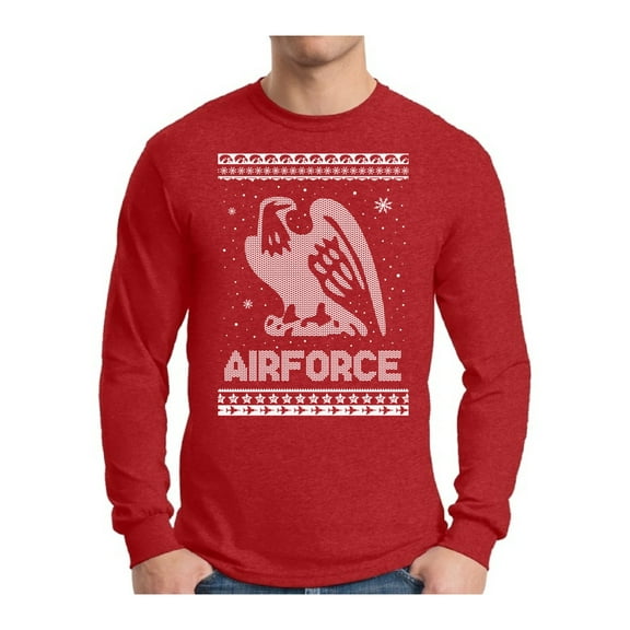 Awkward Styles Xmas Airforce Christmas Sweater Long Sleeve Tshirt For Men