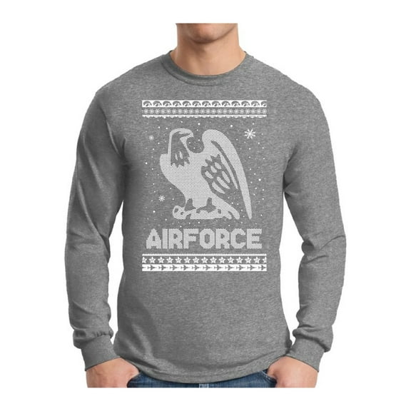 Awkward Styles Xmas Airforce Christmas Sweater Long Sleeve Tshirt For Men