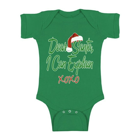 Awkward Styles Xmas Baby Outfit Bodysuit Dear Santa I Can Explain Christmas Romper