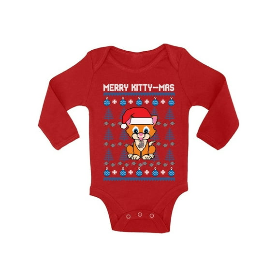 Awkward Styles Xmas Baby Outfit Bodysuit Merry Christmas Kittymas Baby Romper