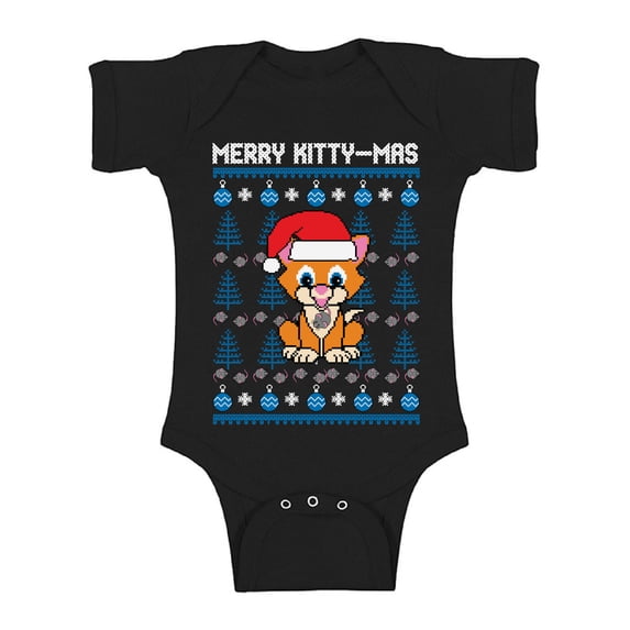Awkward Styles Xmas Baby Outfit Bodysuit Merry Christmas Kittymas Romper