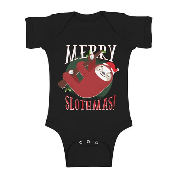 Awkward Styles Xmas Baby Outfit Bodysuit Merry Slothmas Christmas Romper