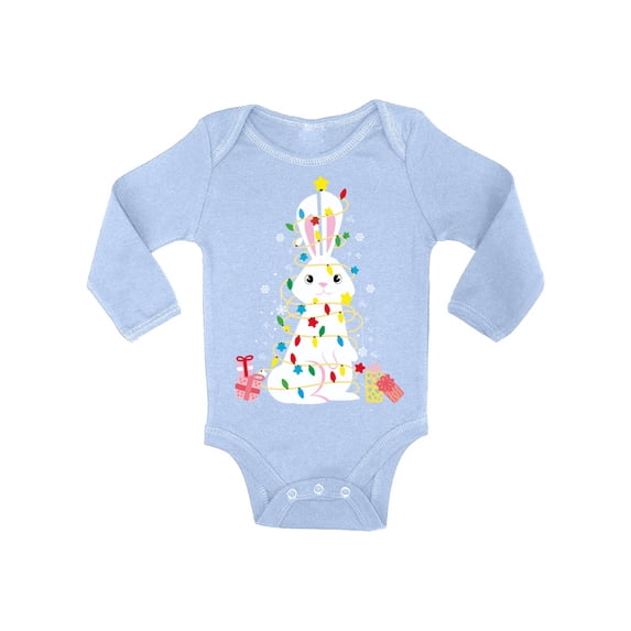 Awkward Styles Xmas Baby Outfit Bodysuit Rabbit Christmas Tree Baby Romper