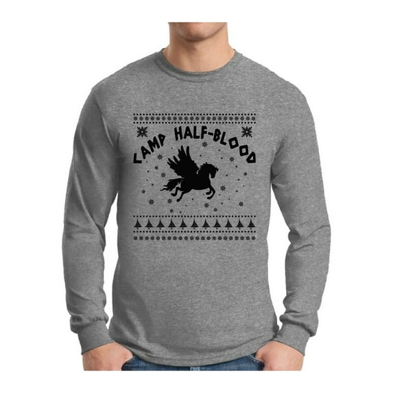 Awkward Styles Xmas Camp Half Blood Christmas Sweater Long Sleeve T-shirt For Men
