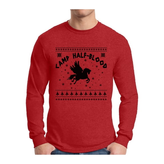Awkward Styles Xmas Camp Half Blood Christmas Sweater Long Sleeve T-shirt For Men
