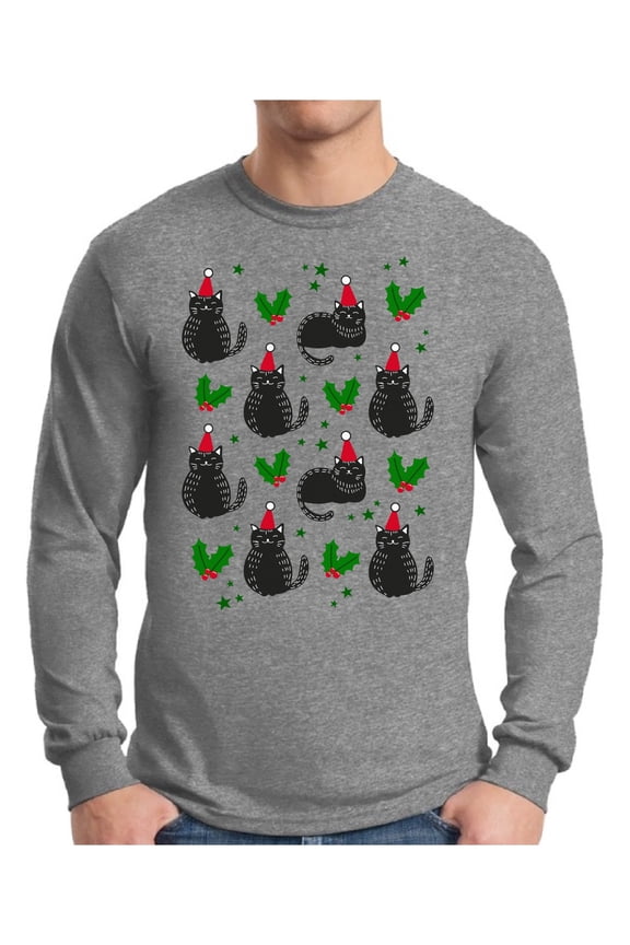 Xmas Cat Christmas Sweater Long Sleeve T-shirt For Men