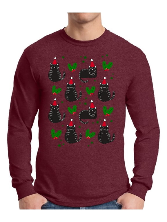 Xmas Cat Christmas Sweater Long Sleeve T-shirt For Men