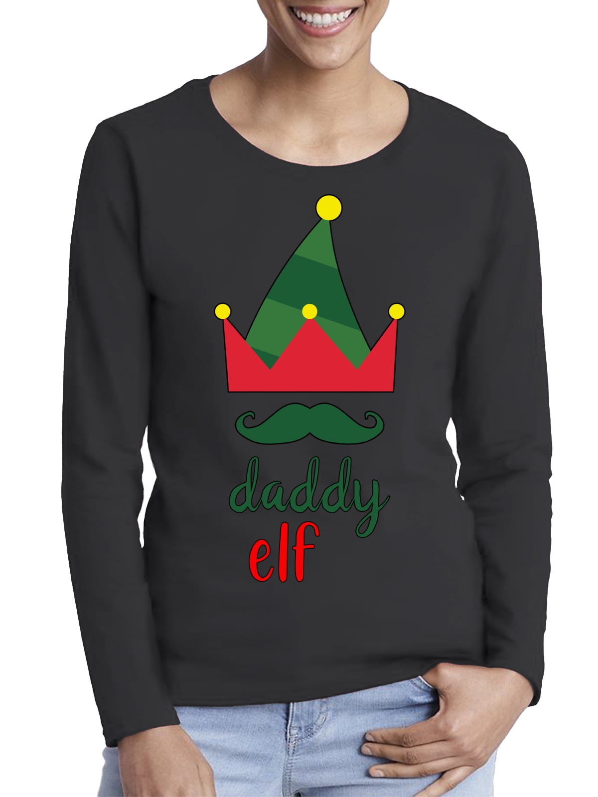 Awkward Styles Xmas Elf Daddy Christmas Sweater Long Sleeve T-shirt For ...