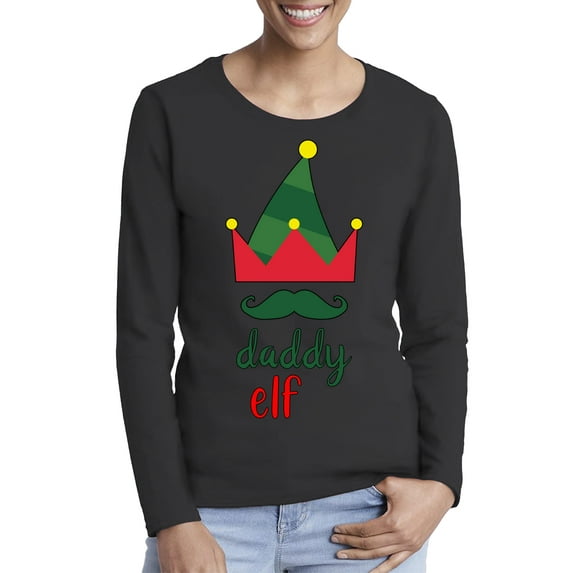 Awkward Styles Xmas Elf Daddy Christmas Sweater Long Sleeve T-shirt For Women