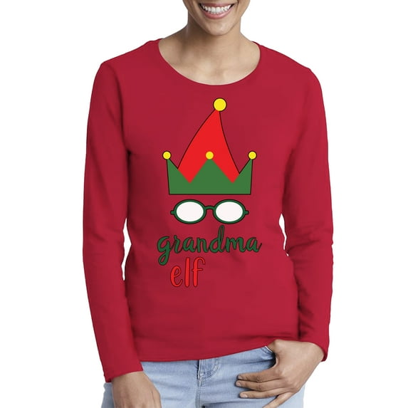 Awkward Styles Xmas Elf Grandma Christmas Sweater Long Sleeve T-shirt For Women