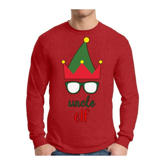 Awkward Styles Xmas Elf Uncle Christmas Sweater Long Sleeve T-shirt For Men