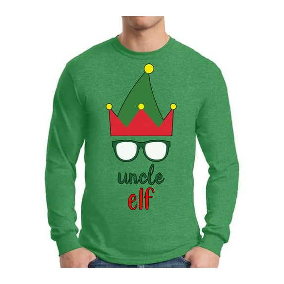 Awkward Styles Xmas Elf Uncle Christmas Sweater Long Sleeve T-shirt For Men
