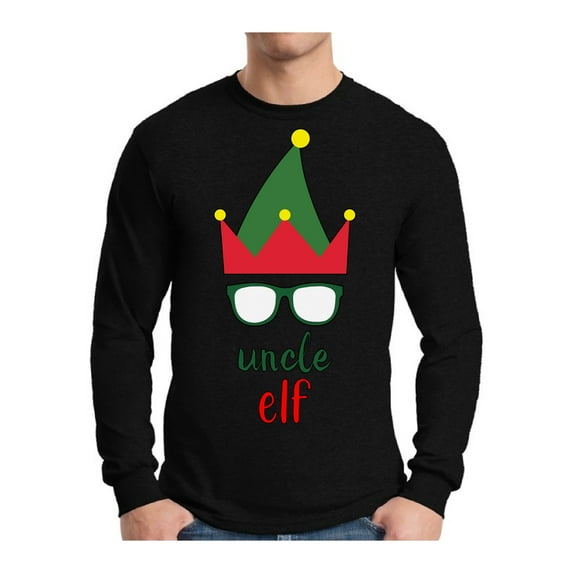 Awkward Styles Xmas Elf Uncle Christmas Sweater Long Sleeve T-shirt For Men