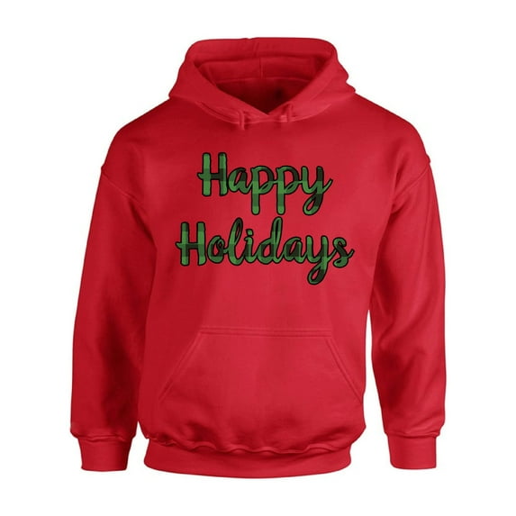 Awkward Styles Xmas Hoodie Christmas Happy Holidays Plaid Hooded Sweatshirt