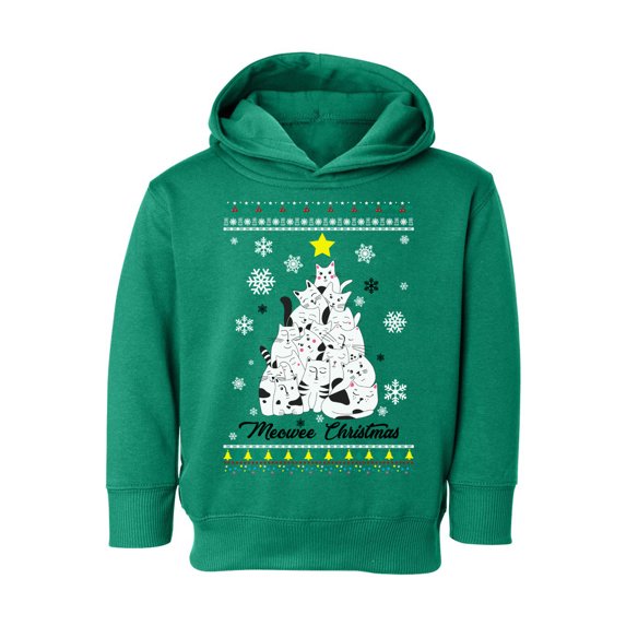 Awkward Styles Xmas Hoodie for Boys Girls Toddler Meowee Christmas Sweater