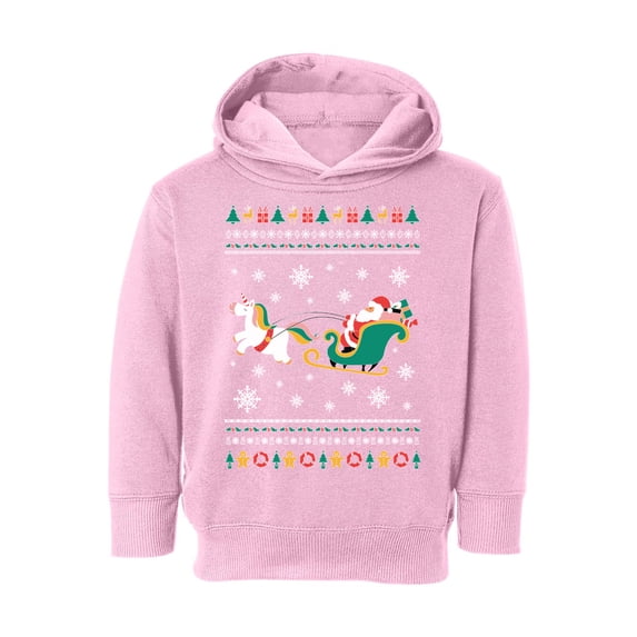 Awkward Styles Xmas Hoodie for Girls Boys Toddler Christmas Santa with Unicorn Sweatshirt