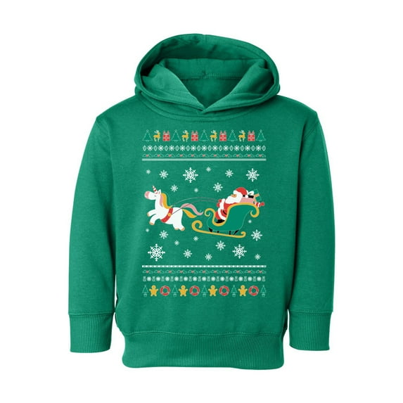 Awkward Styles Xmas Hoodie for Girls Boys Toddler Christmas Santa with Unicorn Sweatshirt