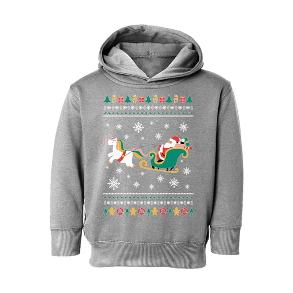 Awkward Styles Xmas Hoodie for Girls Boys Toddler Christmas Santa with Unicorn Sweatshirt