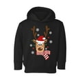 thumbnail image 1 of Awkward Styles Xmas Hoodie for Girls Boys Toddler Deer in Red Xmas Hat Sweatshirt, 1 of 4