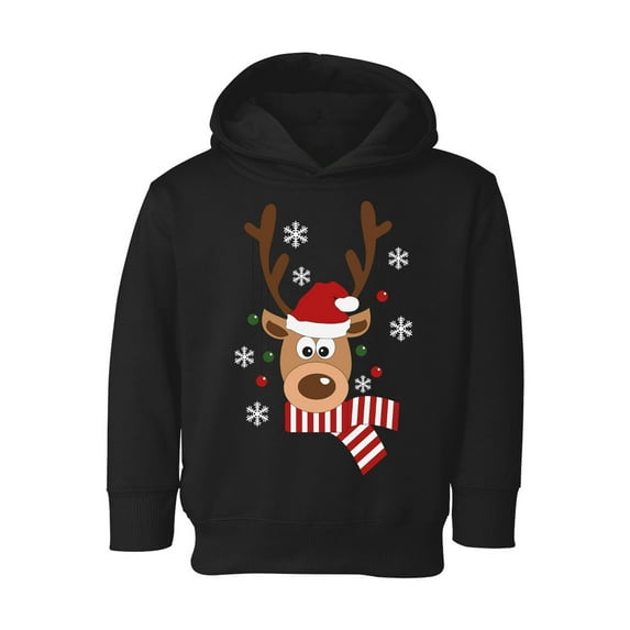 Awkward Styles Xmas Hoodie for Girls Boys Toddler Deer in Red Xmas Hat Sweatshirt