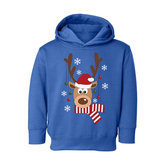 Awkward Styles Xmas Hoodie for Girls Boys Toddler Deer in Red Xmas Hat Sweatshirt