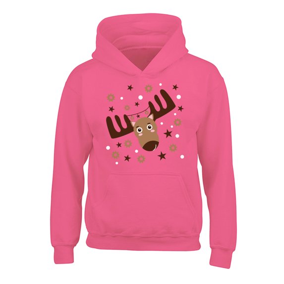 Awkward Styles Xmas Hoodies for Kids Youth Brown Christmas Deer Sweatshirt