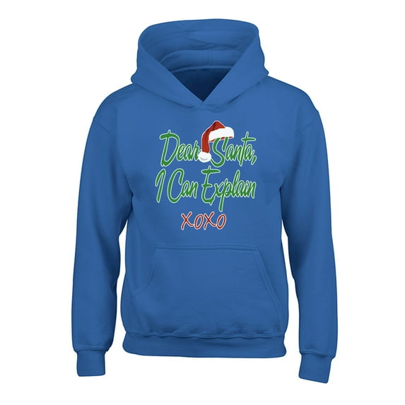 Awkward Styles Xmas Hoodies for Kids Youth Dear Santa I Can Explain Christmas Sweatshirt