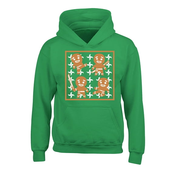 Awkward Styles Xmas Hoodies for Kids Youth Gingerbread Ninja Christmas Pattern Sweatshirt
