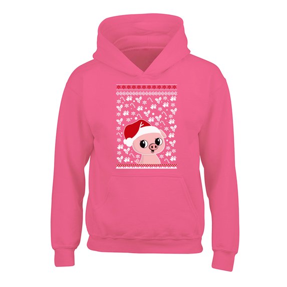 Awkward Styles Xmas Hoodies for Kids Youth Pig Christmas Pattern Sweatshirt