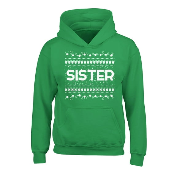 Awkward Styles Xmas Hoodies for Kids Youth Sister Christmas Pattern Sweatshirt