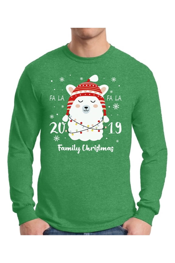 Xmas Llama Christmas Sweater Long Sleeve T-shirt For Men