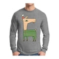 thumbnail image 1 of Awkward Styles Xmas Llama in Santa's Hat Funny Pattern Christmas Sweater Long Sleeve T-Shirt for Men, 1 of 4