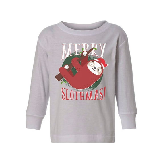 Awkward Styles Xmas Long Sleeve Shirt for Boys Girls Toddler Merry Slothmas Christmas Shirt