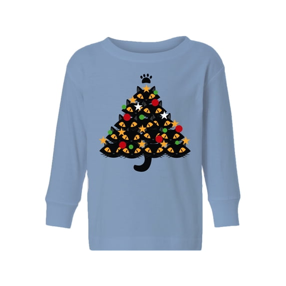 Awkward Styles Xmas Long Sleeve Shirt for Girls Boys Cats Christmas Tree Shirt
