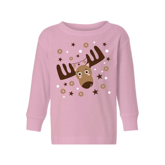 Awkward Styles Xmas Long Sleeve Shirt for Girls Boys Toddler Brown Christmas Deer Shirt