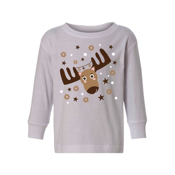 Awkward Styles Xmas Long Sleeve Shirt for Girls Boys Toddler Brown Christmas Deer Shirt