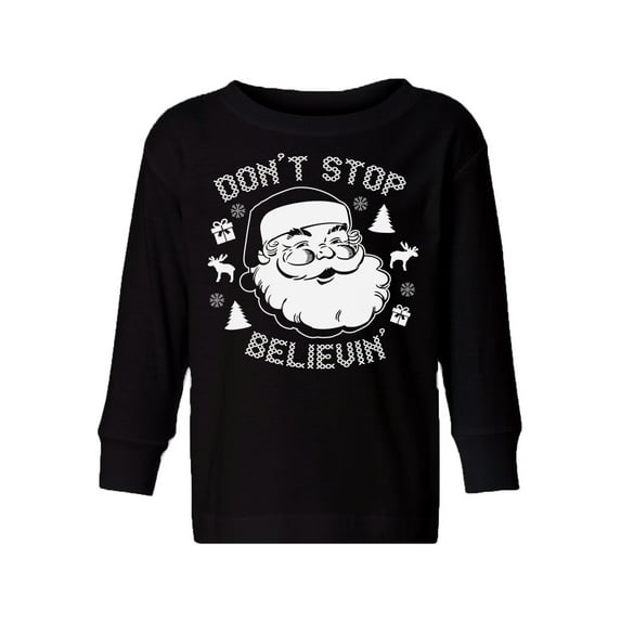 Awkward Styles Xmas Long Sleeve Shirt for Girls Boys Toddler Don't Stop Believin Christmas Shirt