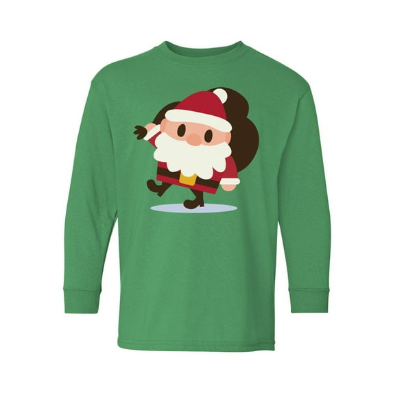 Awkward Styles Xmas Long Sleeve Shirt for Kids Youth Boys Girls Christmas Cartoon Santa Shirt