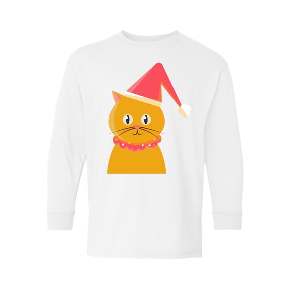 Awkward Styles Xmas Long Sleeve Shirt for Kids Youth Boys Girls Christmas Cat Shirt