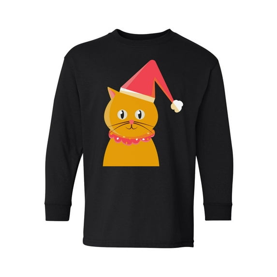 Awkward Styles Xmas Long Sleeve Shirt for Kids Youth Boys Girls Christmas Cat Shirt