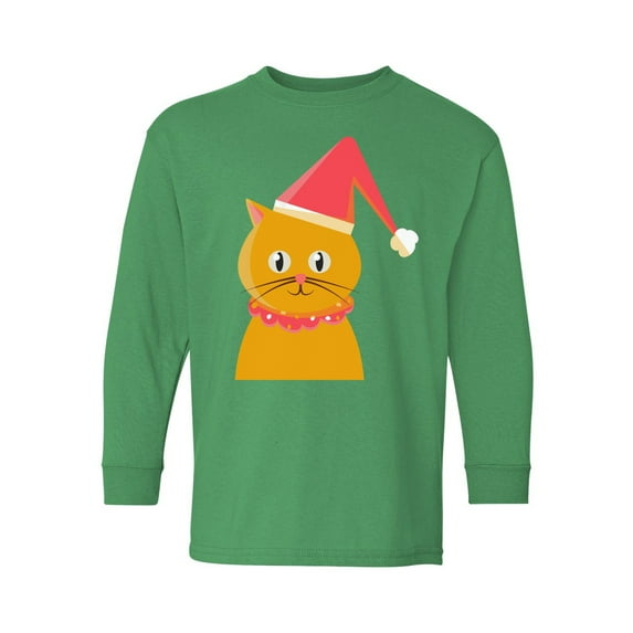 Awkward Styles Xmas Long Sleeve Shirt for Kids Youth Boys Girls Christmas Cat Shirt