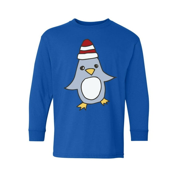 Awkward Styles Xmas Long Sleeve Shirt for Kids Youth Boys Girls Christmas Penguin Cartoon Shirt