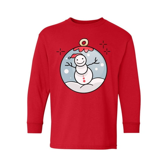 Awkward Styles Xmas Long Sleeve Shirt for Kids Youth Boys Girls Christmas Snowman Shirt