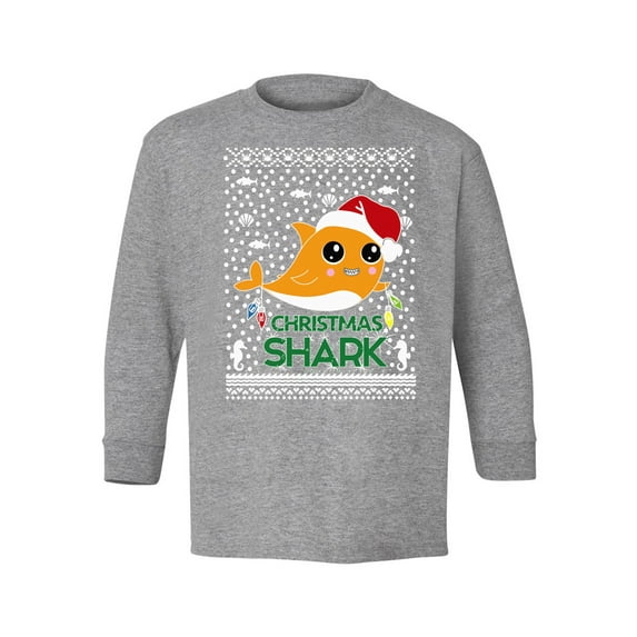 Awkward Styles Xmas Long Sleeve Shirt for Kids Youth Boys Girls Cute Christmas Shark Shirt