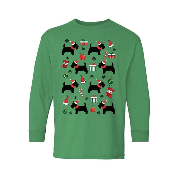 Awkward Styles Xmas Long Sleeve Shirt for Kids Youth Boys Girls Dogs Christmas Pattern Shirt