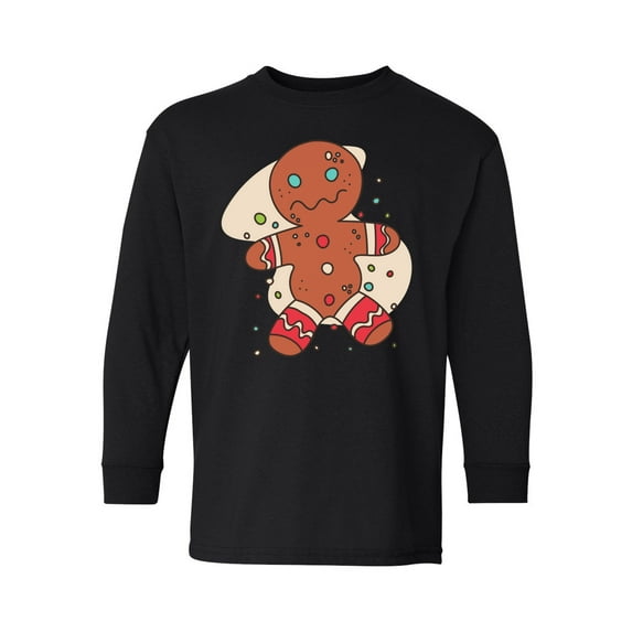 Awkward Styles Xmas Long Sleeve Shirt for Kids Youth Boys Girls Funny Christmas Gingerbread Shirt