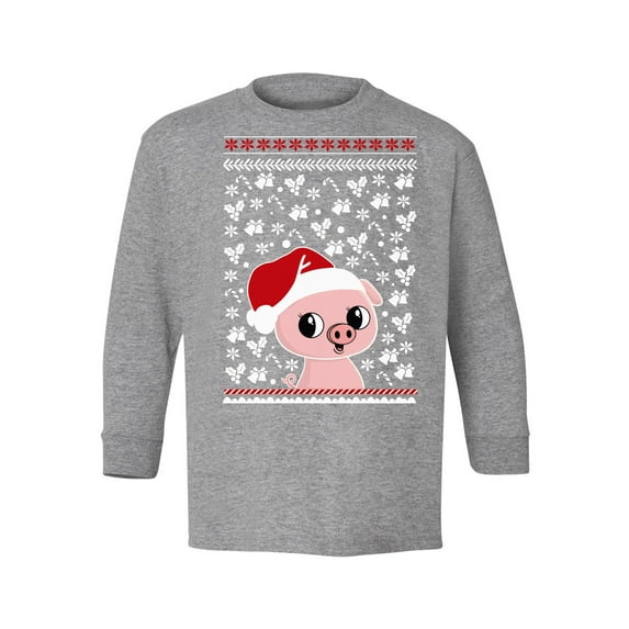 Awkward Styles Xmas Long Sleeve Shirt for Kids Youth Boys Girls Pig Christmas Pattern Shirt